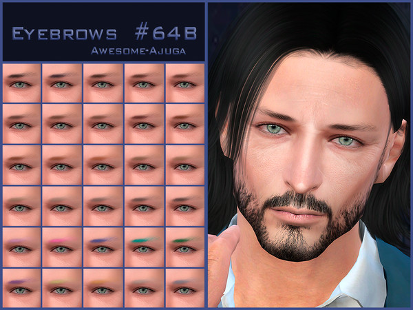Sims 4 — eyebrows_64A_awesome-ajuga.package by Awesome-ajuga — - 30 swatches