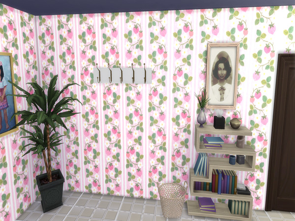 Sims 4 — Berry Cute - Its Berry Good Wallpaper by lavilikesims — Walls for the very berry collection