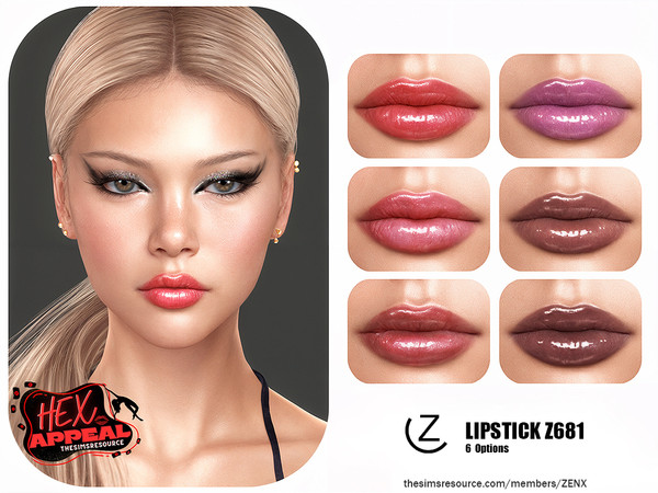 Sims 4 — LIPSTICK Z681 by ZENX — All Age