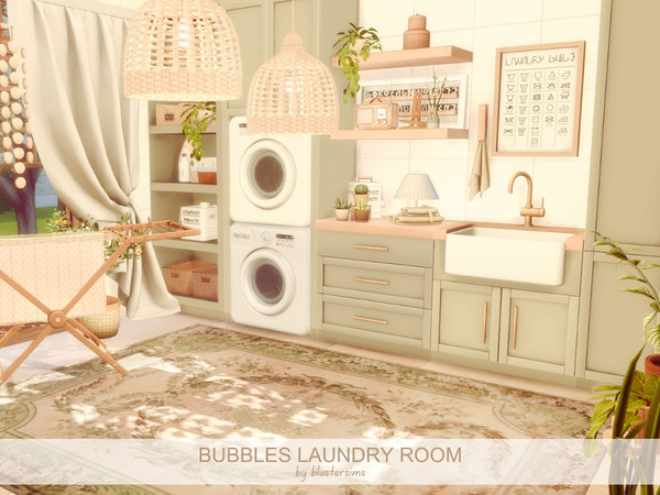 Sims 4 — Bubbles Laundry Room by BlusterSims — Spacious Laundry Room with a farmhouse feeling to it. Size: 5x5