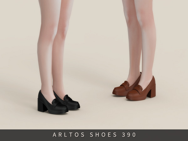 Sims 4 — Chunky Heel Loafers by Arltos — 5 colors.