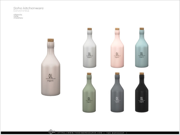 Sims 4 — Soho - bottle oil by Severinka_ — A set of items for decorating the kitchen. Part 1 includes 10 items: