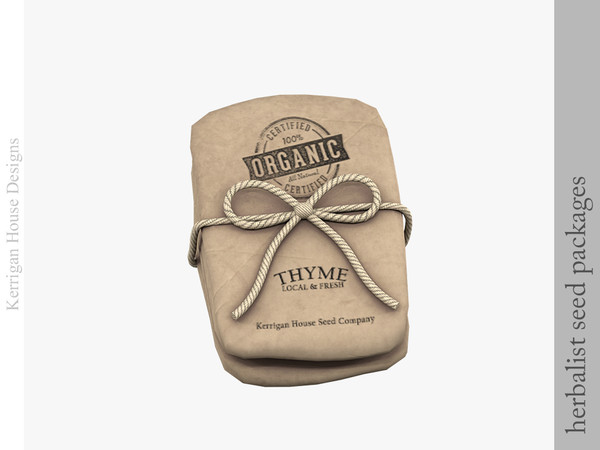 Sims 4 — Herbalist Seed Packages by kerriganhouse — A small decor set for an apothecary or witchy house.