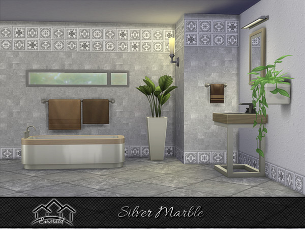 Sims 4 — Silver Marble 5 by Emerald — Natural marble Stone has an unmatched elegance, quality and durability.