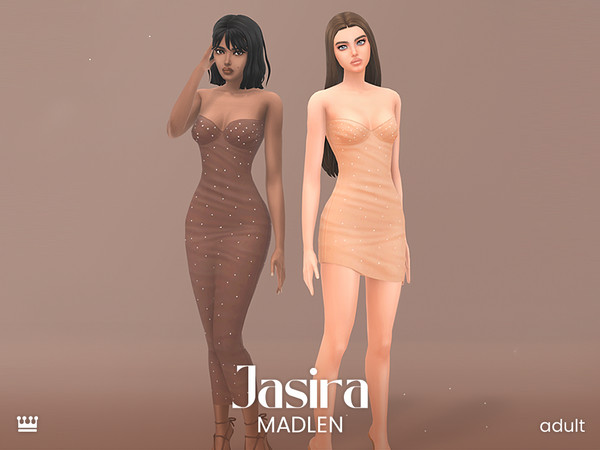 Sims 4 — Jasira (Dress Set) by Madlen — Subtle yet striking! These semi-transparent, skin tight dresses blend