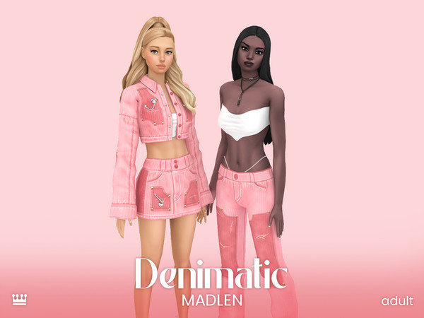 Sims 4 — [Madlen] Denimatic Jacket.package by Madlen — Channelling Y2K flair with a modern twist! Baggy distressed jacket