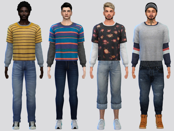 Sims 4 — Layered Cut Tee by McLayneSims — TSR EXCLUSIVE