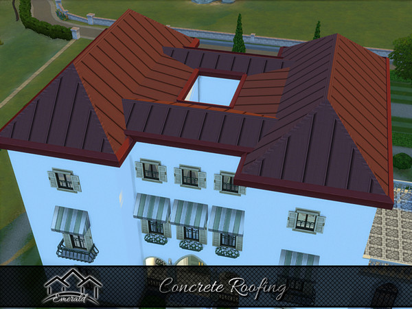 Sims 4 — Concrete Roofing 3 by Emerald — concrete roof is lower maintenance than many other materials and has an