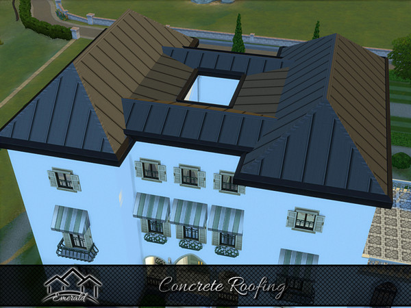 Sims 4 — Concrete Roofing 5 by Emerald — concrete roof is lower maintenance than many other materials and has an