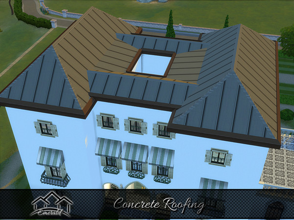 Sims 4 — Concrete Roofing 7 by Emerald — concrete roof is lower maintenance than many other materials and has an