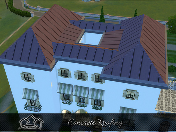 Sims 4 — Concrete Roofing 8 by Emerald — concrete roof is lower maintenance than many other materials and has an