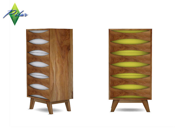 Sims 4 — Brazil Chiffonier by Pilar — Vibrant colors and exotic woods