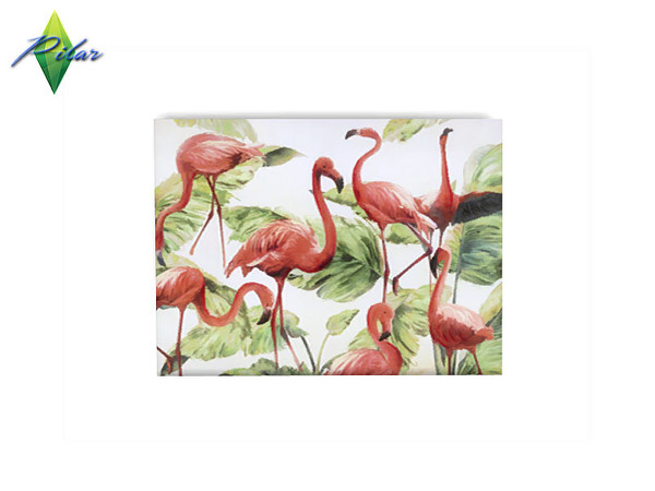 Sims 4 — Brazil PaintingFlamencos by Pilar — Vibrant colors and exotic woods