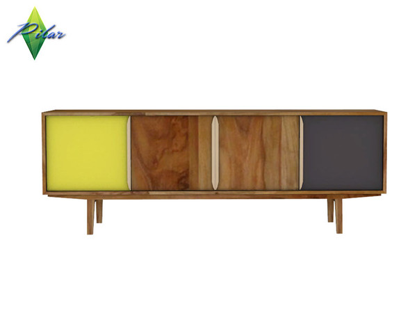 Sims 4 — Brazil Sideboard by Pilar — Vibrant colors and exotic woods