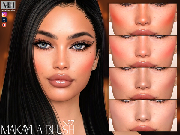 Sims 4 — Makayla Blush N27 by MagicHand — Radiant Glam Blush in 9 colors - HQ Compatible.