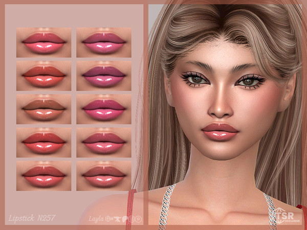 Sims 4 — Glossy Lipstick (Lipstick N257) by Layla — Female Glossy Lipstick