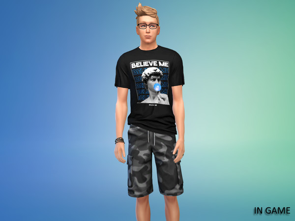 Sims 4 — (Wisteria) Logan_T-Shirt for men.package by WisteriaSims — Cool, casual and a little rebellious This outfit