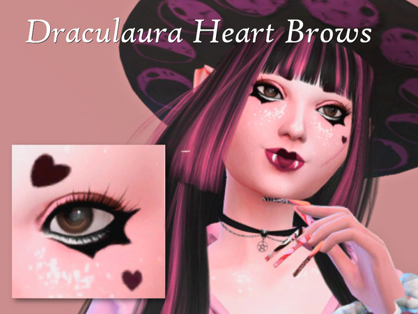 Sims 4 — Draculaura Heart Brows by Grimismywife — Part of the Draculaura Set