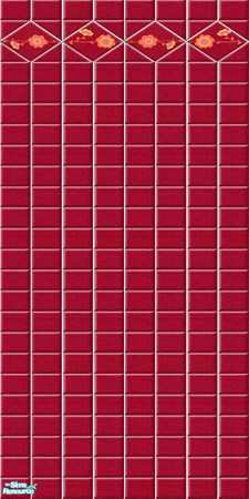 Sims 2 — Lilian\'s Pool Wall 2 by ImmeK — These bright red tile walls with decorative flower tiles are part of the