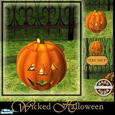 Sims 2 — Wicked Halloween - Halloween Jack O Lantern Mesh by Cashcraft — A collection of Halloween jack-o-lanterns--a