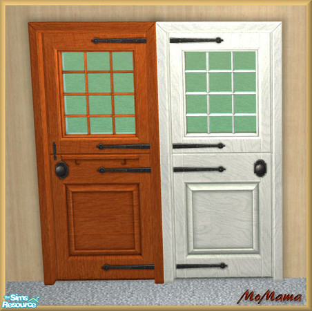 Sims 2 — NK Spicy Cinnamon Bedroom - Door by MoMama — A door with a spicy wood interior and blue exterior.