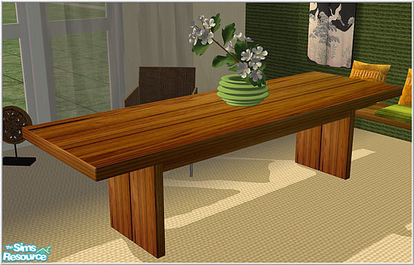 Sims 2 — modern asia dining - B43 Teak Diningtable Recol Dark by Birgit43 — 