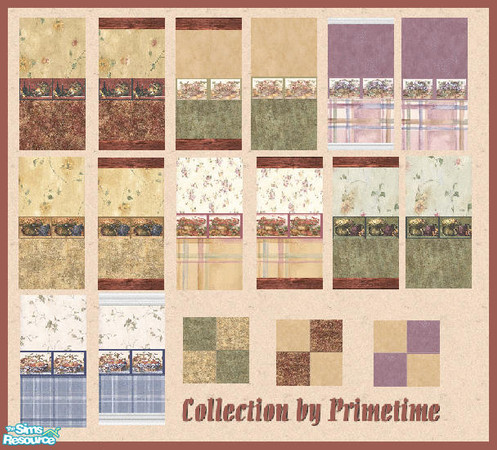 Sims 2 — Primetimes Basket Border Collection by Primetime024 — This is a collection of 14 walls for your dining or