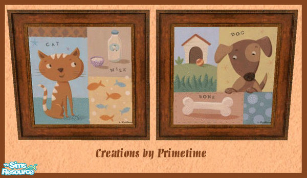 Sims 2 — Primetime's Cat/Dog Prints by Primetime024 — Here are 2 Prints for all the animal lover Sims. They were done on