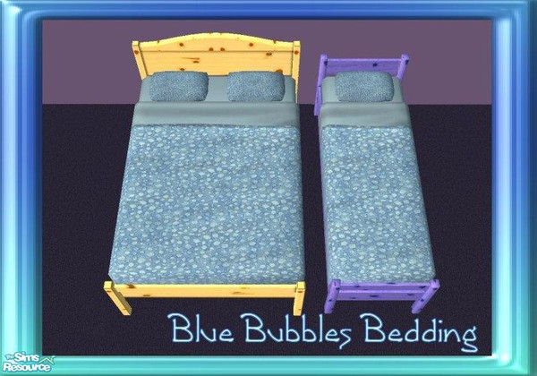Sims 2 — Blue Bubbles - Bedding by jeni — A Bubbly Blue Bedding. Matching floors and walls also available.