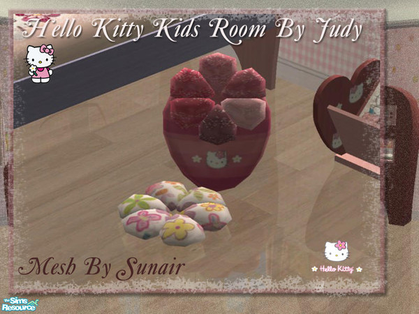 Sims 2 — Judy Hello Kitty Kids Room - Cushion by judyhugsnoopy — Recolor of Sunair CWS Kids Room. Hope you like it :D You