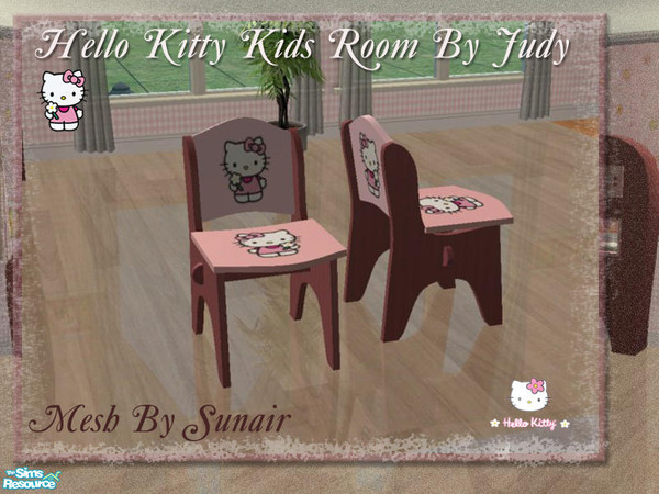 Sims 2 — Judy Hello Kitty Kids Room - Mini Chair by judyhugsnoopy — Recolor of Sunair CWS Kids Room. Hope you like it :D