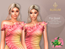 Sims 4 — For Good - Half-Up Long Wave Hairstyle by Aurum — Long, romantic half-up hairstyle inspired by Glinda's