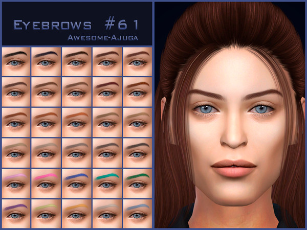 Sims 4 — Eyebrows 61 by Awesome-ajuga — - 30 swatches