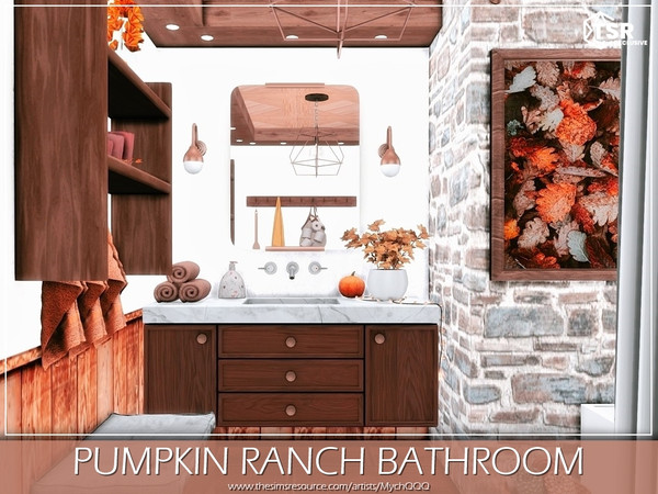 Sims 4 — Pumpkin Ranch Bathroom by MychQQQ — Value: $7,920