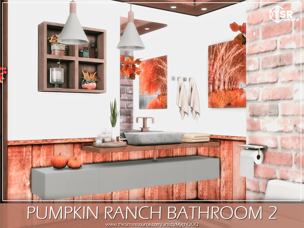 Sims 4 — Pumpkin Ranch Bathroom 2 by MychQQQ — Value: $ 8,123