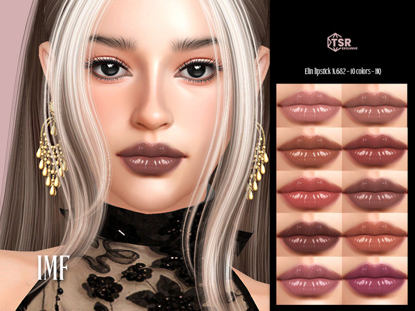 Sims 4 — IMF Elin Lipstick N.682 by IzzieMcFire — Elin Lipstick N.682 contains 10 colors in hq texture. Standalone item