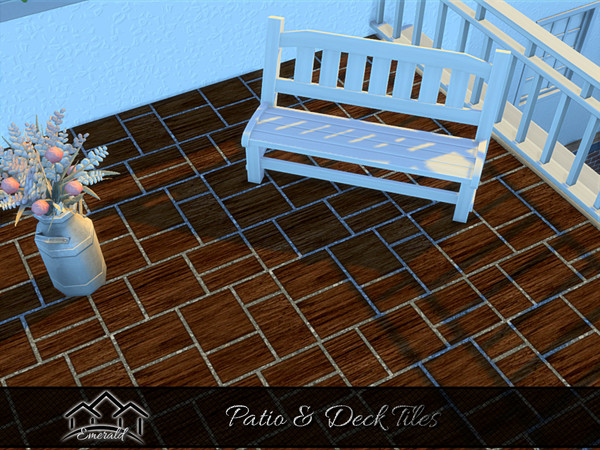 Sims 4 — Patio & Deck Tiles 1 by Emerald — Transform your outdoor space with durable and weather resistant hard wood