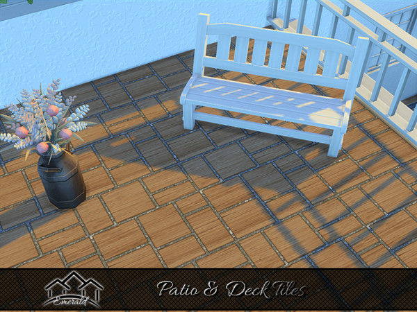 Sims 4 — Patio & Deck Tiles 3 by Emerald — Transform your outdoor space with durable and weather resistant hard wood