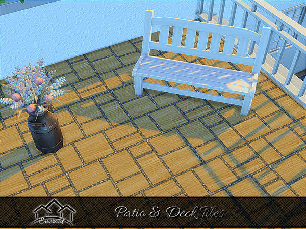 Sims 4 — Patio & Deck Tiles 4 by Emerald — Transform your outdoor space with durable and weather resistant hard wood
