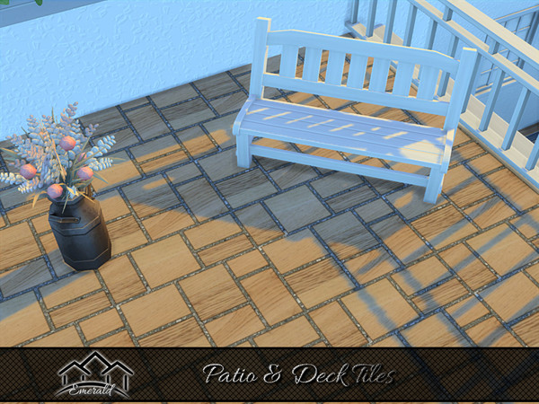 Sims 4 — Patio & Deck Tiles 5 by Emerald — Transform your outdoor space with durable and weather resistant hard wood
