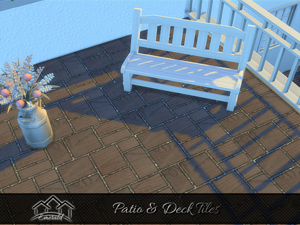 Sims 4 — Patio & Deck Tiles 6 by Emerald — Transform your outdoor space with durable and weather resistant hard wood