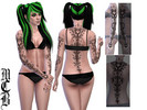 Sims 4 — Cybersigilism Sleeve Tattoo (Left Arm) by MaruChanBe2 — A cybersigilism inspired tattoo for your cuties.