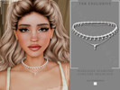Sims 4 — Marquise Diamond Cascade Layered Necklace by Glitterberryfly — A silver layered necklace with marquise diamonds