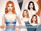 Sims 4 — Instrument Hair - Right by SonyaSimsCC — - Wavy medium-length hair with curls. Pulled back one side. - All LODs