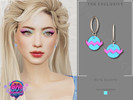 Sims 4 — 80's Hoops by Glitterberryfly — A colourful silver hoop earring