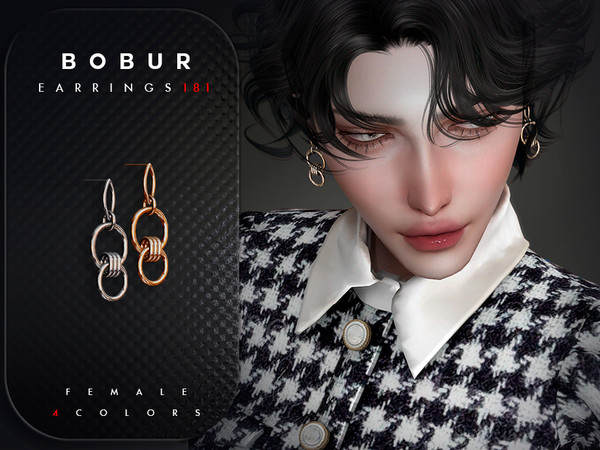 Sims 4 — Chain drop earrings by Bobur2 — Please, before writing where I can download this hair, please take a look at the