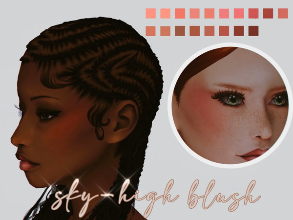 Sims 4 — sky-high blush - doree by doreesims — this blush is made to enhance the cheekbones of your sims, they fit darker