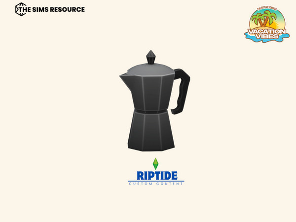 Sims 4 — Riptide CC Wanderlust Essentials Classic Moka Pot by Riptidecc — Whether you're chasing the sunrise on a sandy