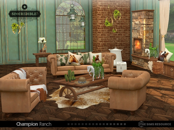 Sims 4 — Champion Ranch Plant in Horse Planter by SIMcredible! — Now, we are sharing the decor items from our newest set,