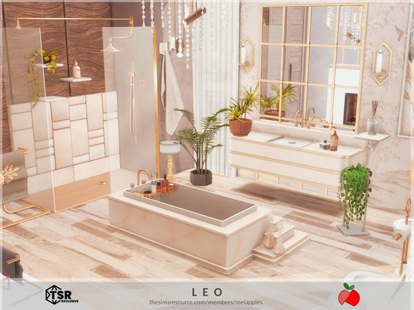 Sims 4 — Leo - bathroom by melapples — a warm and elegant bathroom. enjoy! 6x6